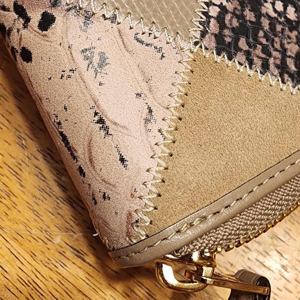 COACH Patchwork Zip Wallet in Taupe - Picture 10 of 15